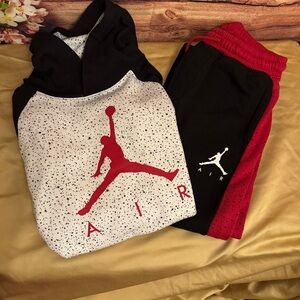 Nike Air Jordan Boys Hoodie & Jogger Sweatpants Set Size L Athletic Bundle